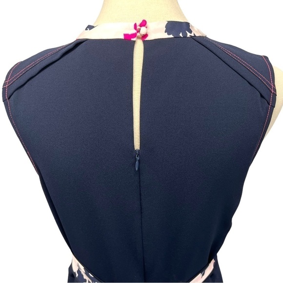 Tanya Taylor Navy Blue Silk Floral Tie Back Maxi Dress Womens 8 - Picture 9 of 15